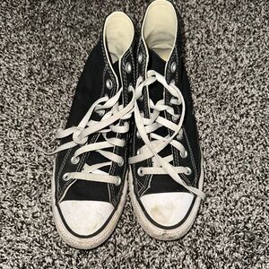 Size 8 black high top Converse